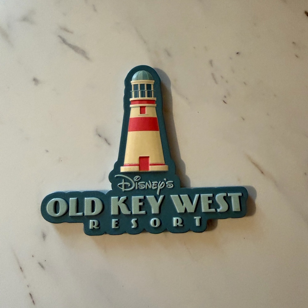 Disney Old Key West Resort Lighthouse Magnet - Teal, Cream, Red
